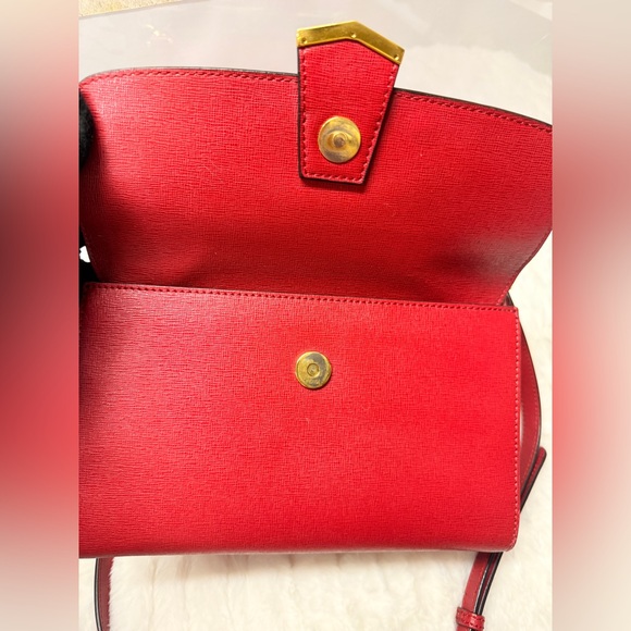 FENDI Demi Jour Red Leather Top Handle Bag - Picture 8 of 16